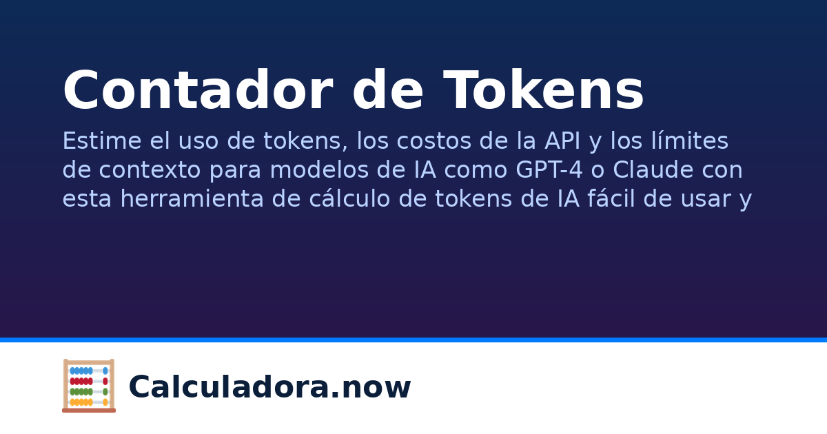 Token Count Contador de Tokens | Calculadora.now